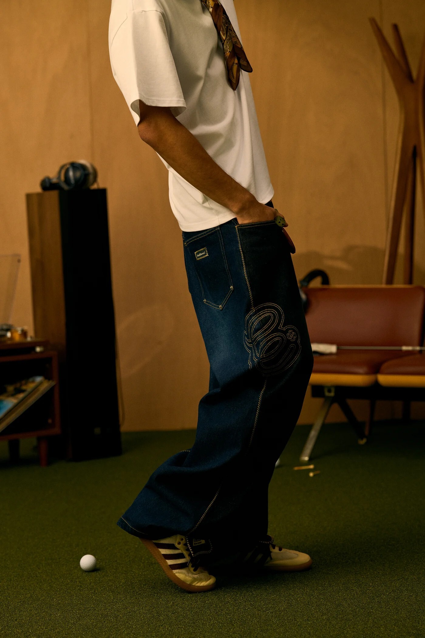 theElems 雙色 拼接 牛仔褲