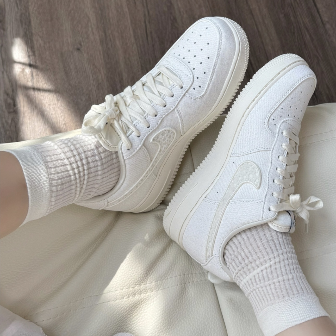 NIKE AIR FORCE 1 LOW 雕刻勾 米色 休閒鞋 耐吉 女鞋 IH7351-010