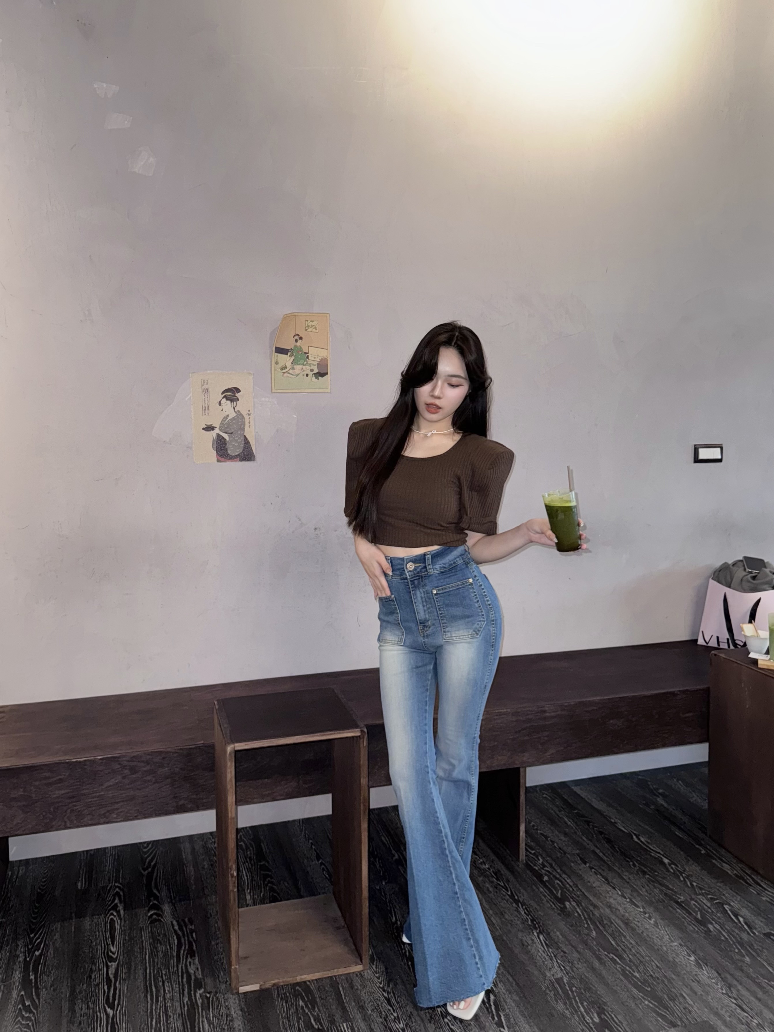 電臀細腰2.0牛仔喇叭（有臀墊 可拆！）