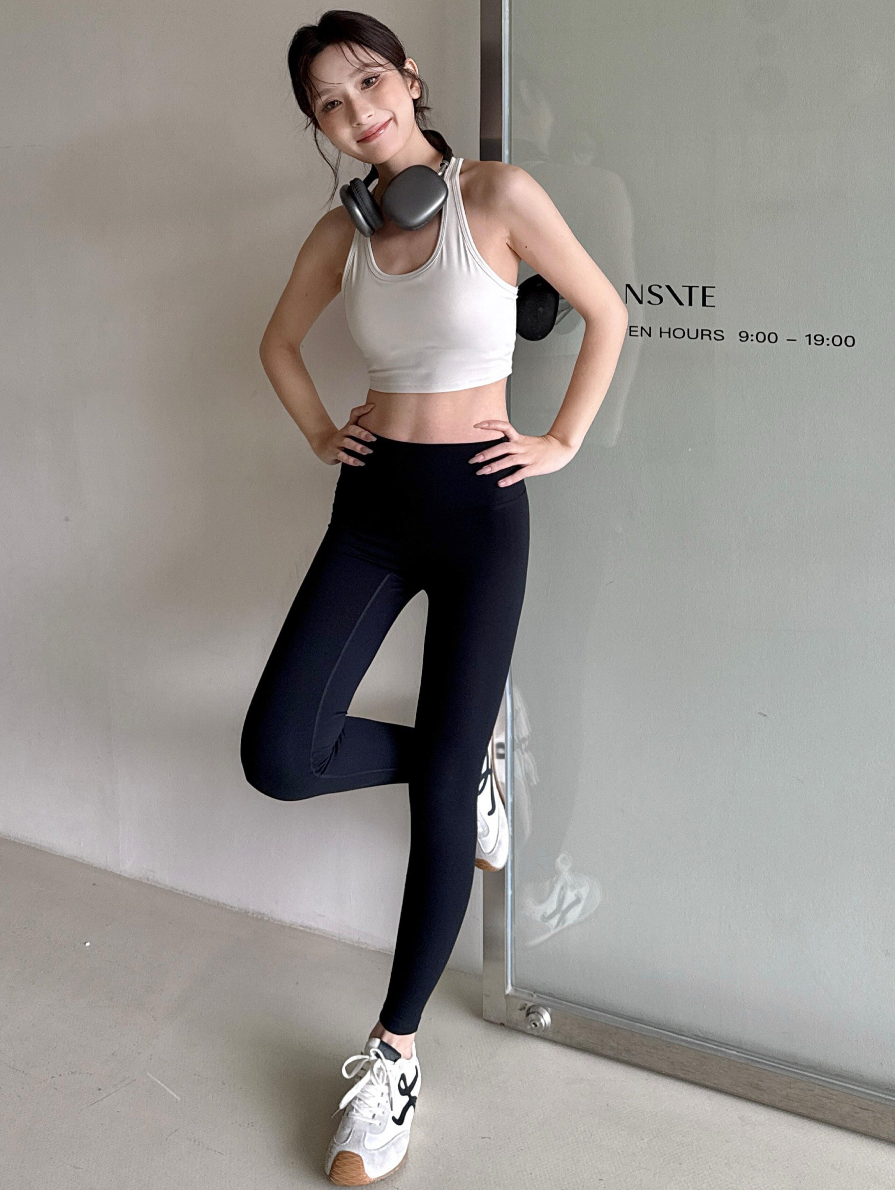 萊卡雲柔彈性U領運動背心-奶油米