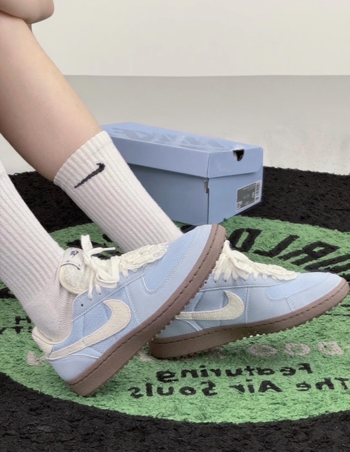 Nike Field General 82 海鹽焦糖 淺藍色 焦糖底 蕾絲 小花 網面 皮革 IH7350-402/預購