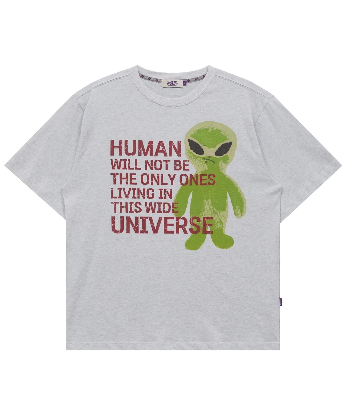 HOODHOOD Alien Slogan Half Sleeve T-Shirt