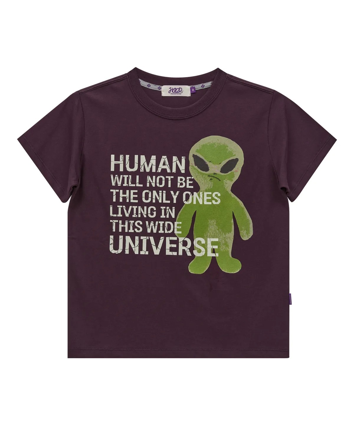 HOODHOOD Alien Slogan Half Sleeve T-Shirt