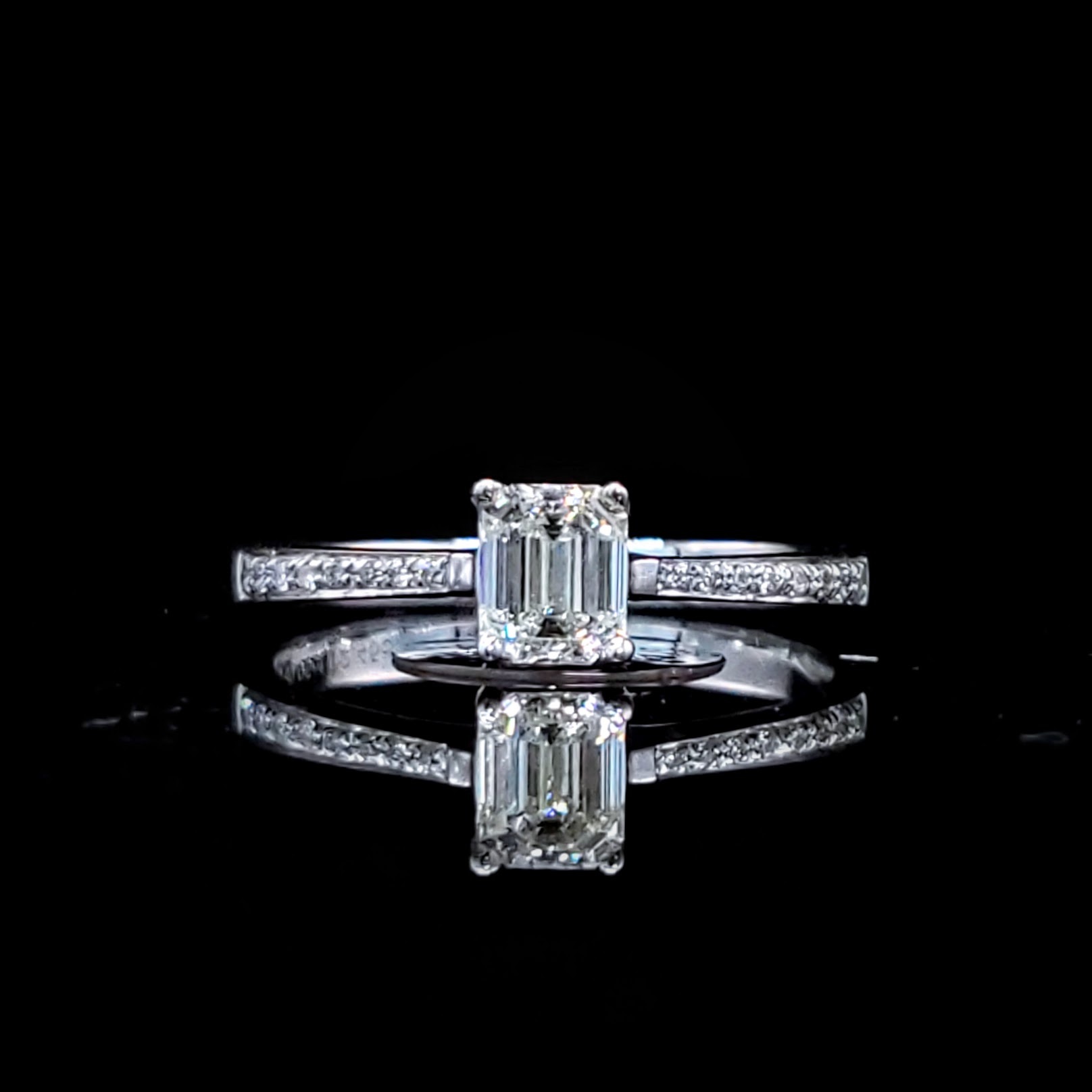 18K White Gold 0.50ct Radian Cut Diamond Earrings