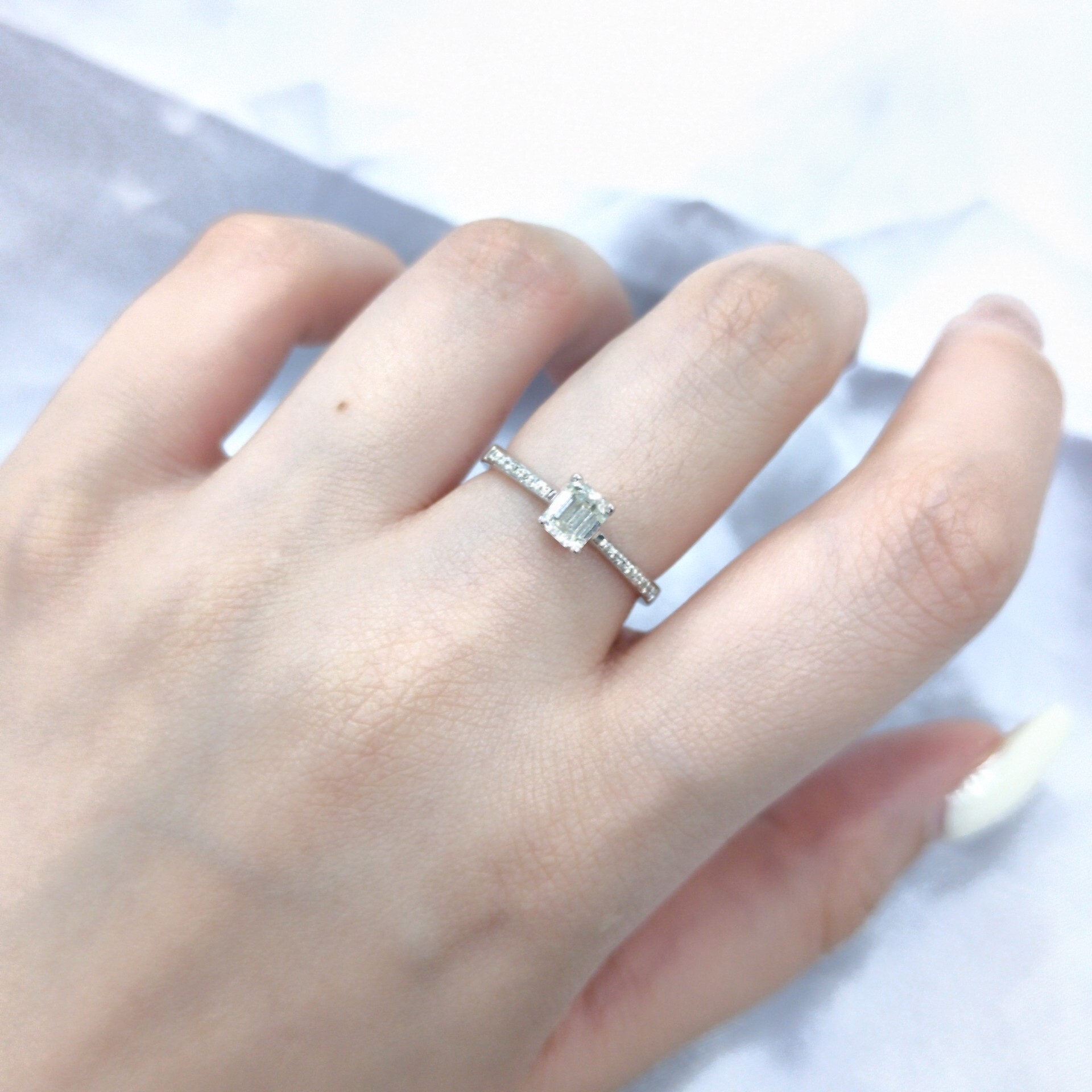 18K White Gold 0.50ct Radian Cut Diamond Earrings