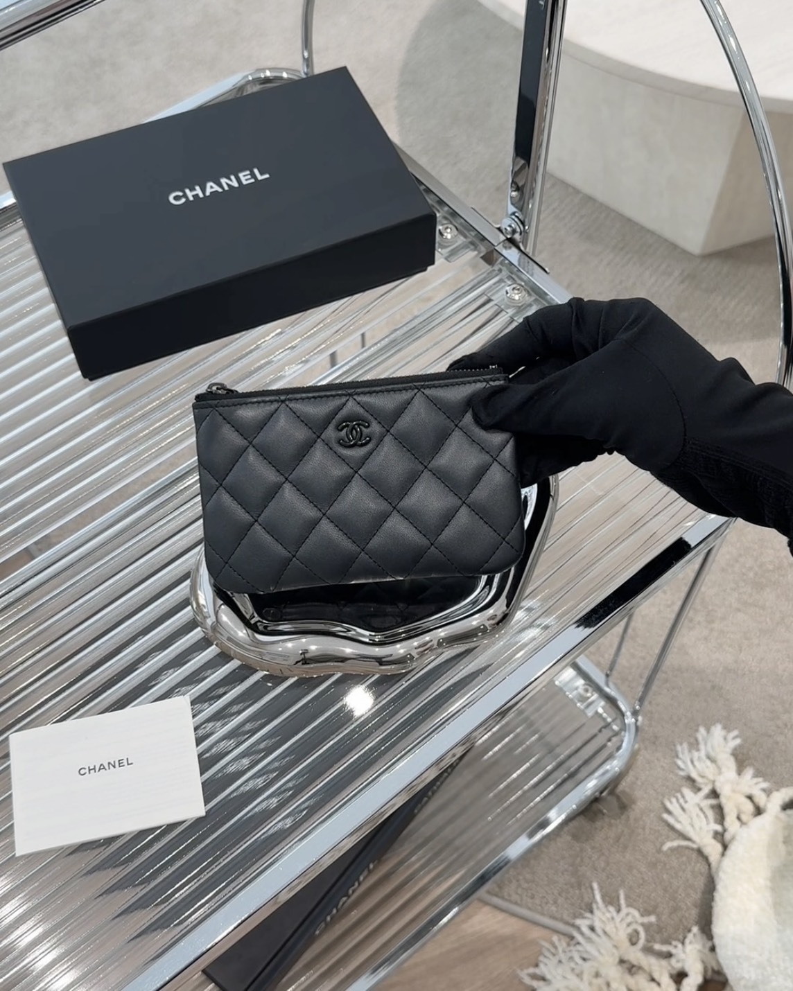 CHANEL｜一字拉鍊錢包 SO BLACK