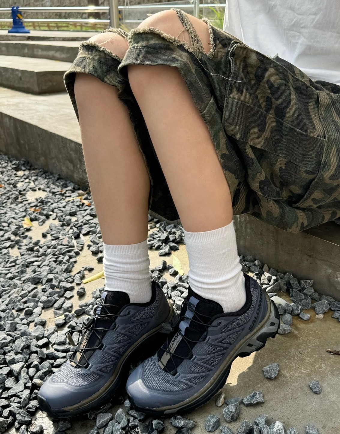 SALOMON XT-6 SHADOW 藍灰色 低筒 戶外越野跑鞋 男女同款 耐磨透氣百搭功能鞋 Aug25