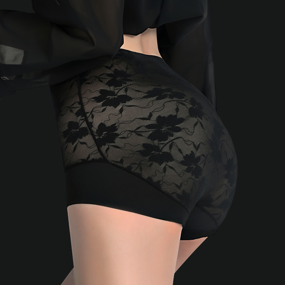 花語蕾絲輕塑內褲加強型 -性感黑(5色)