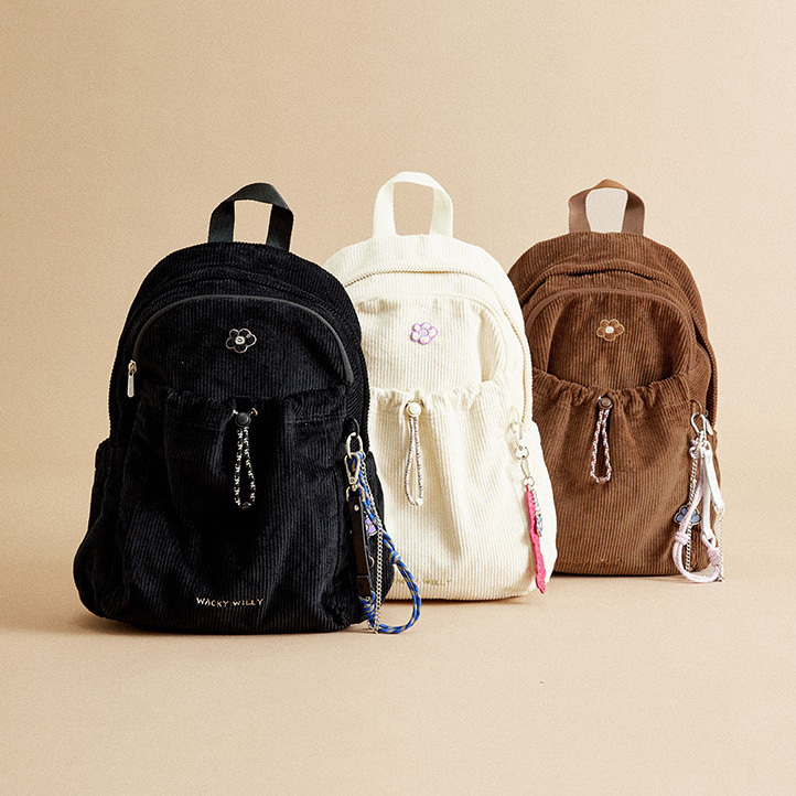 Wacky WIlly Lily Wappen Corduroy Backpack (3 Colours)