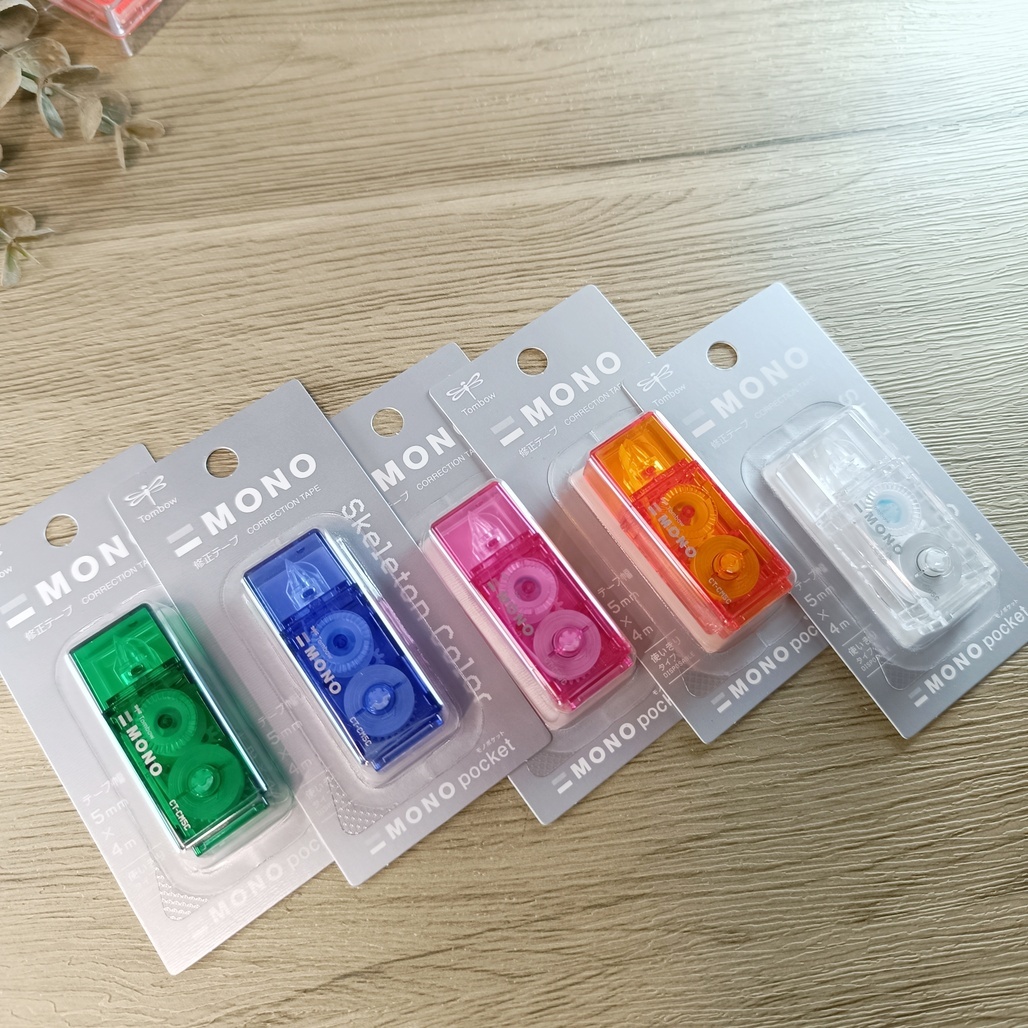 日本TOMBOW 蜻蜓 ． MONO pocket 口袋型迷你修正帶 透明新款 共5色