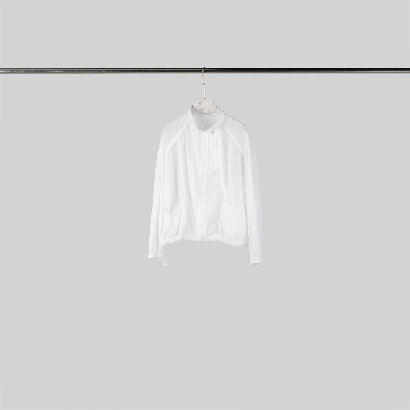 設計感拼接拉鍊防曬外套 | 百搭白