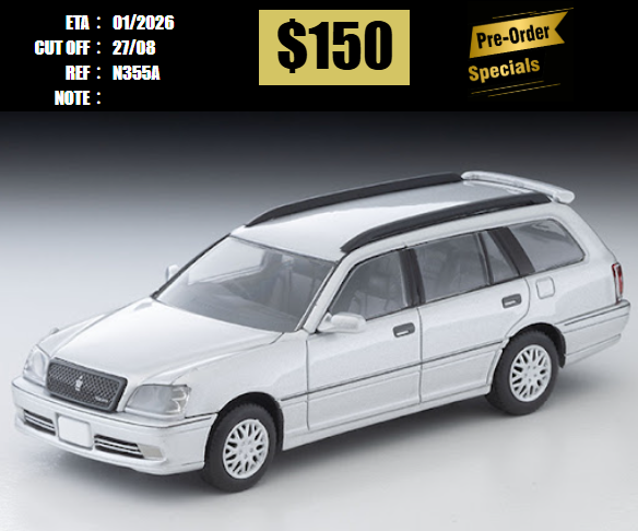 PO-$150 * TOMYTEC * 1:64  LV-N355a 2001 Toyota Crown Estate Athlete V (Silver) [OD08/08]