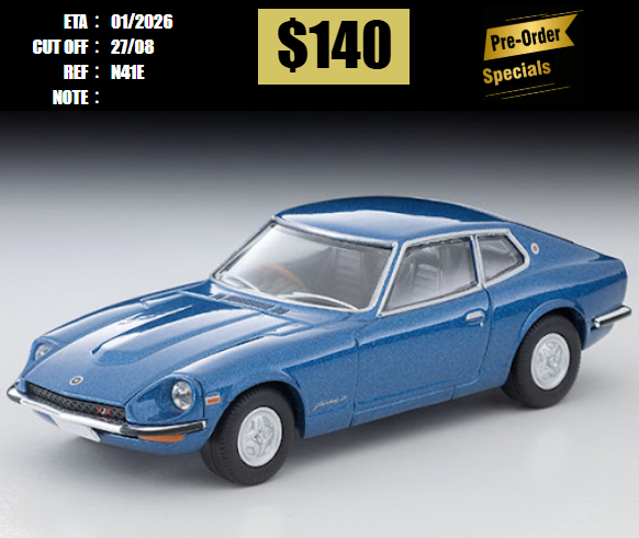 PO-$140 * TOMYTEC * 1:64 LV-N41e 1977 Nissan Fairlady Z-T2by2 (Blue) [OD08/08]