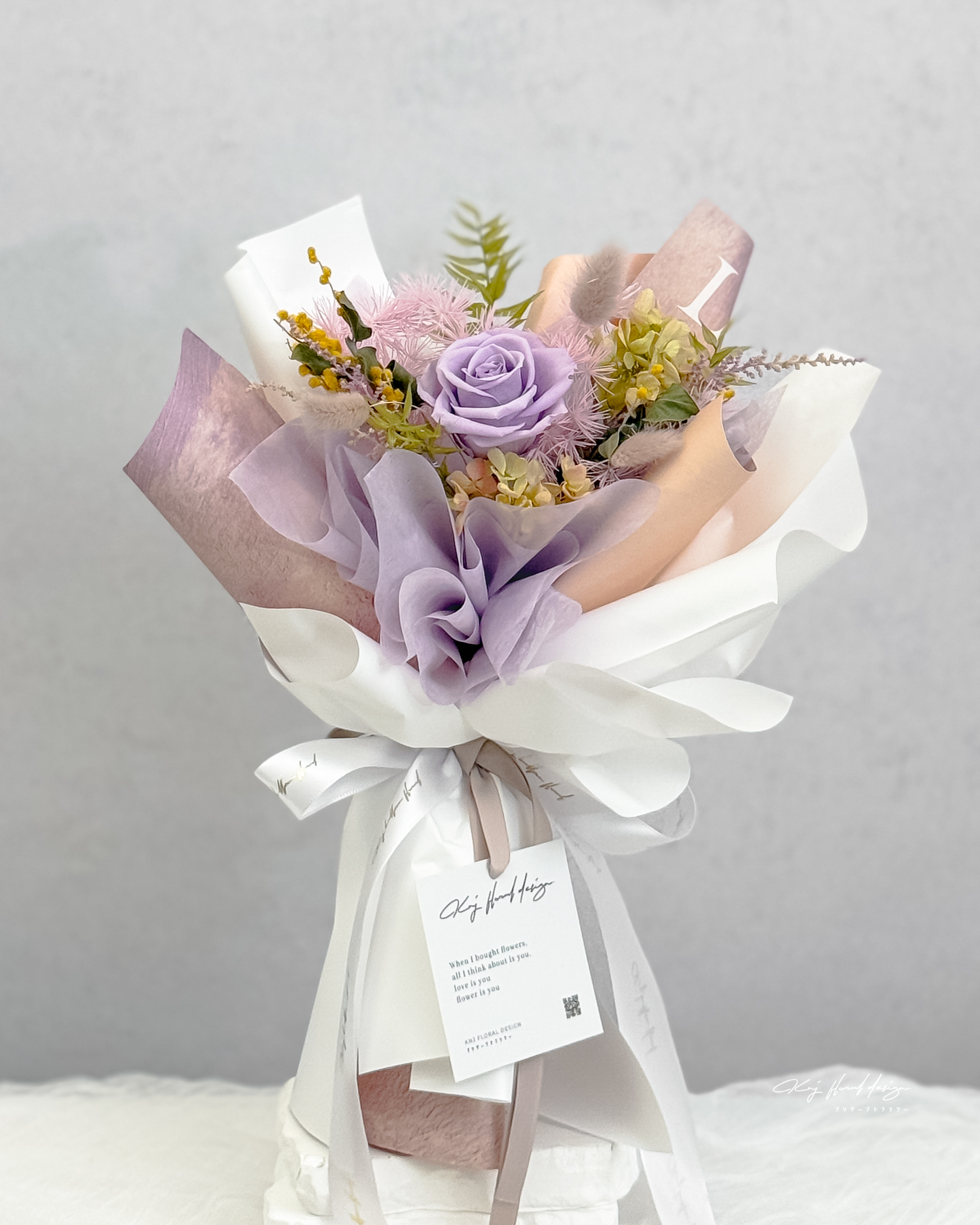 暮光薰影・單朵永生玫瑰花束