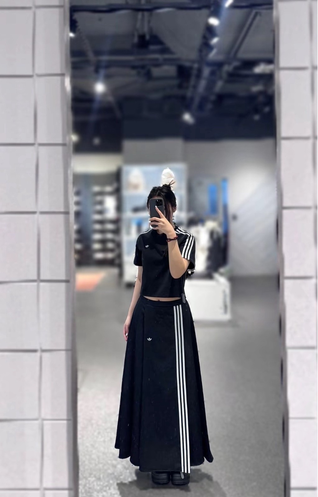 adidas Originals SKIRT 黑色 長裙 女款 舒適柔軟 親膚 時尚百搭 休閒裙 Aug25