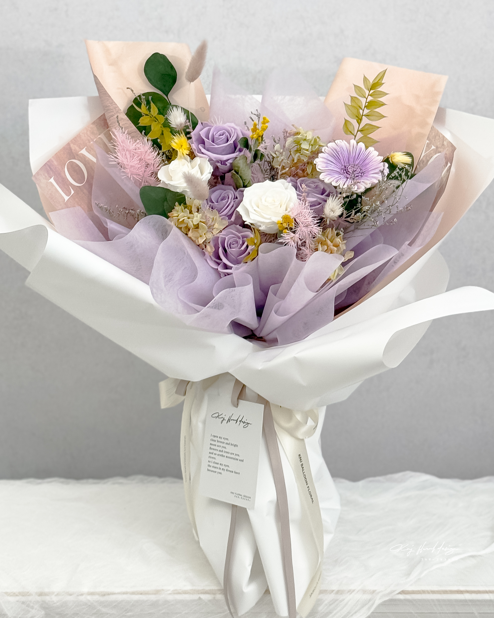 暮光薰影・六朵永生玫瑰花束