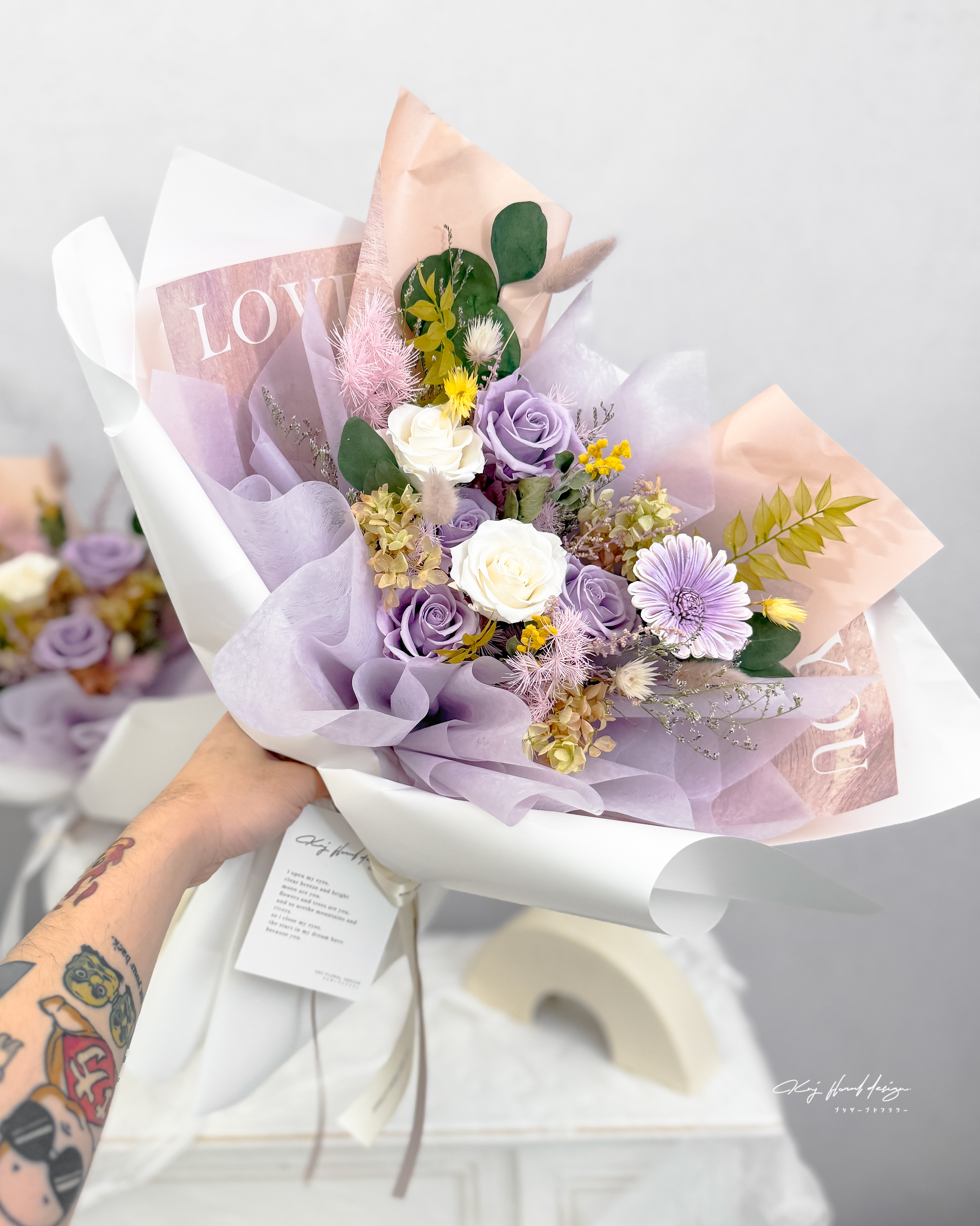 暮光薰影・六朵永生玫瑰花束