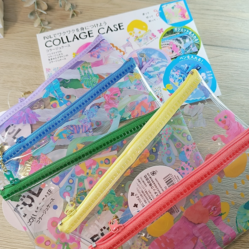 日本KYOEI．FUL 拼貼風格可愛動物鉛筆盒 透明筆袋 共八款