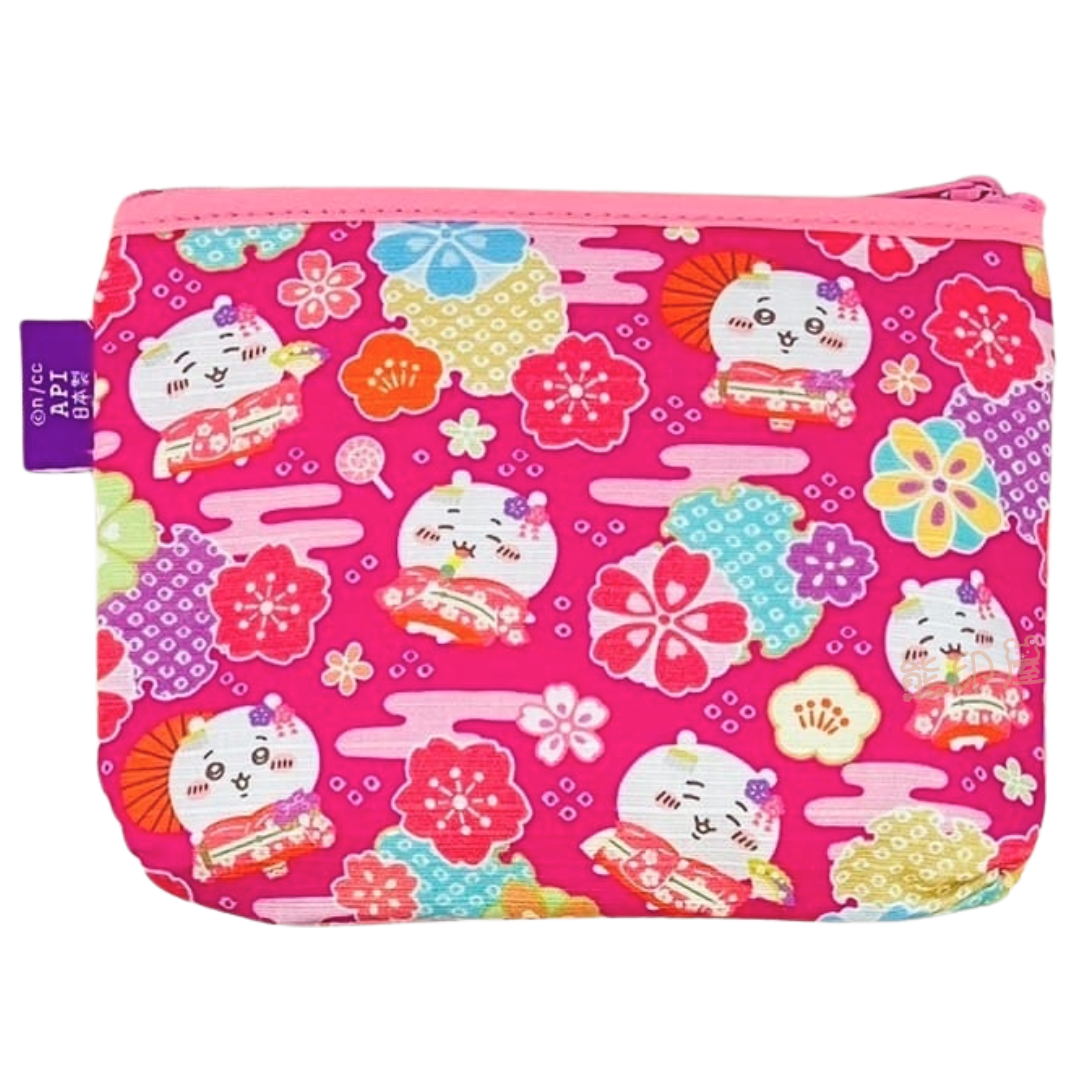 日本Chiikawa京都限定舞妓吉伊卡哇和服棉質拉鏈化妝包 萬用包 日本製