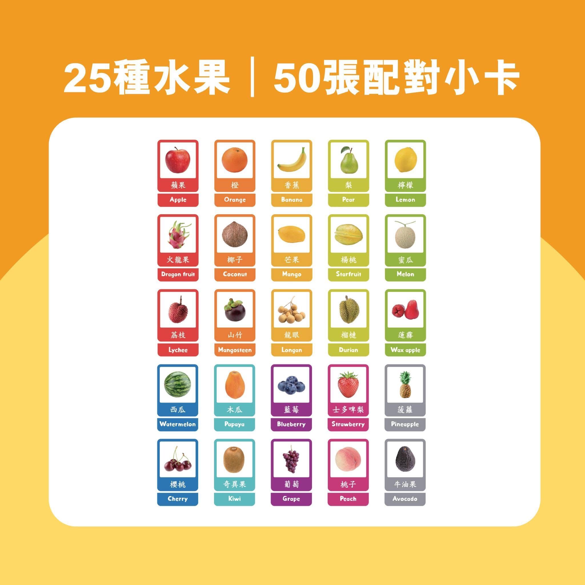 Curios® 中英文雙語配對字卡 - 水果