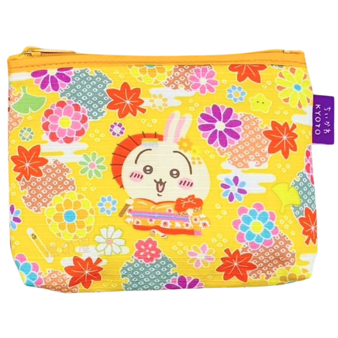 日本Chiikawa京都限定舞妓兔兔和服棉質拉鏈化妝包 萬用包 日本製