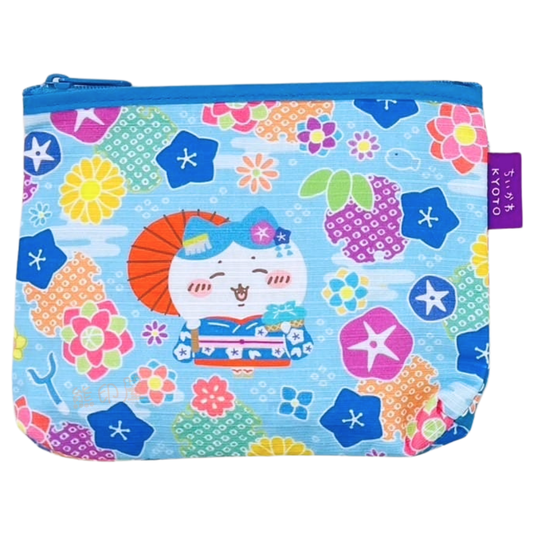 日本Chiikawa京都限定舞妓小八貓和服棉質拉鏈化妝包 萬用包 日本製