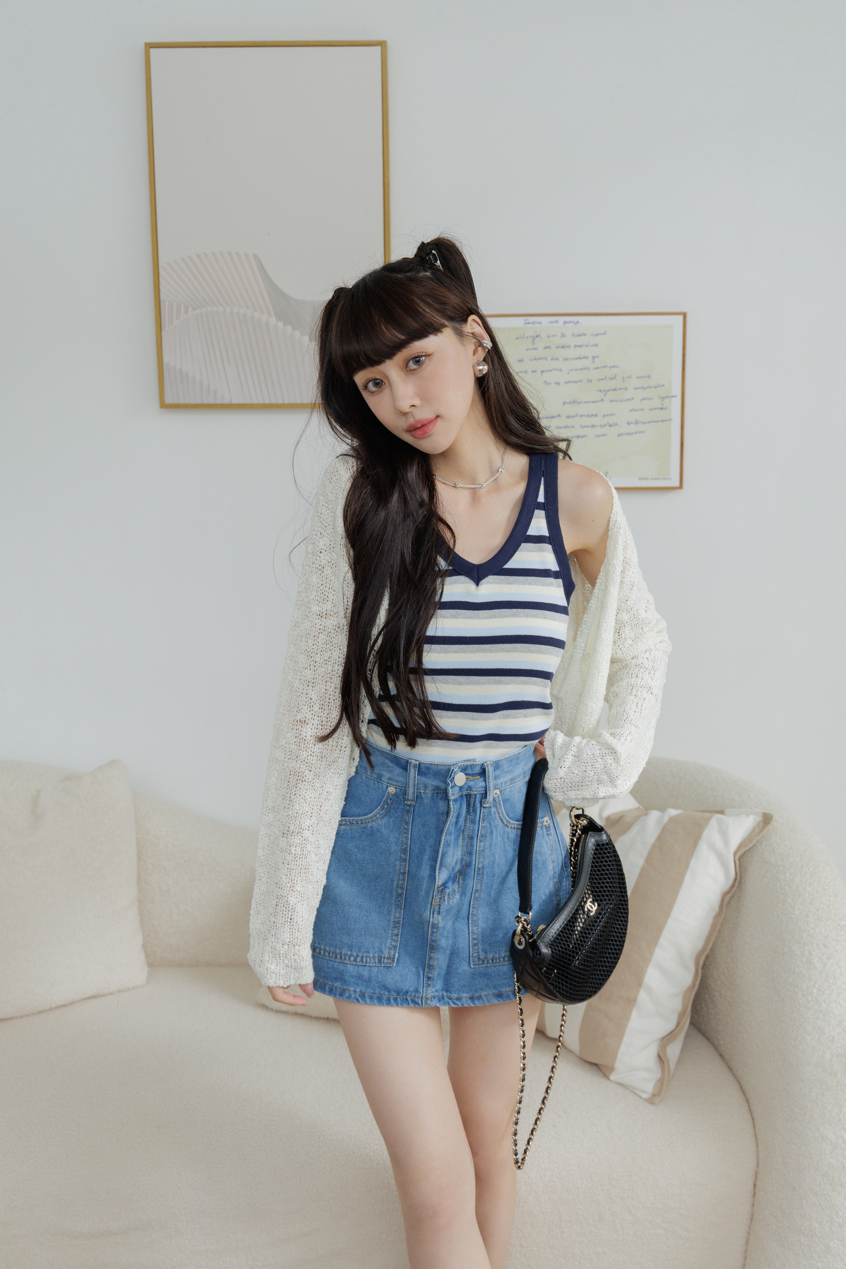 (現貨) 條紋V領小背心 K09