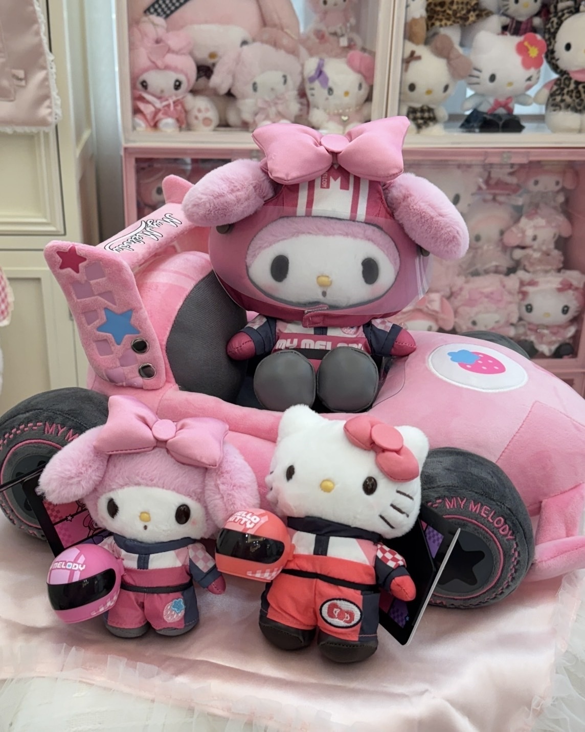 三麗鷗 競速賽車系列 娃娃 吊飾娃 卡套 Hello Kitty 美樂蒂 酷洛米