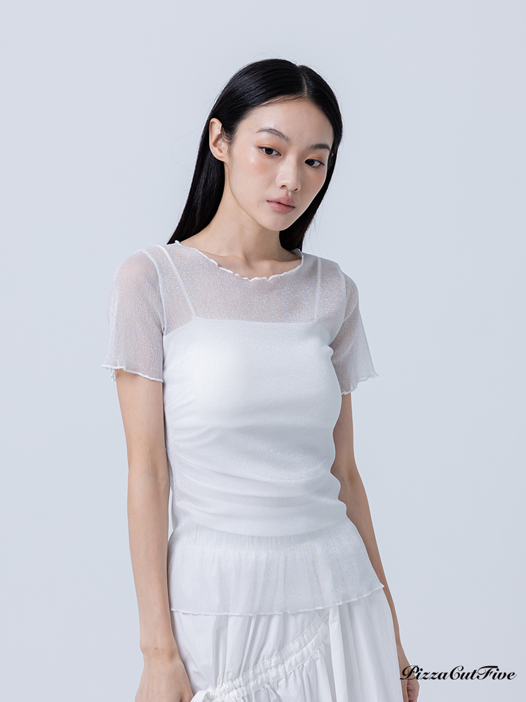 [SALE]金蔥透膚短袖上衣 PizzaCutFive PCF252404045