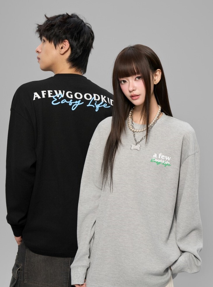 AFGK 刺繡Logo 華夫格 長袖T A FEW GOOD KIDS