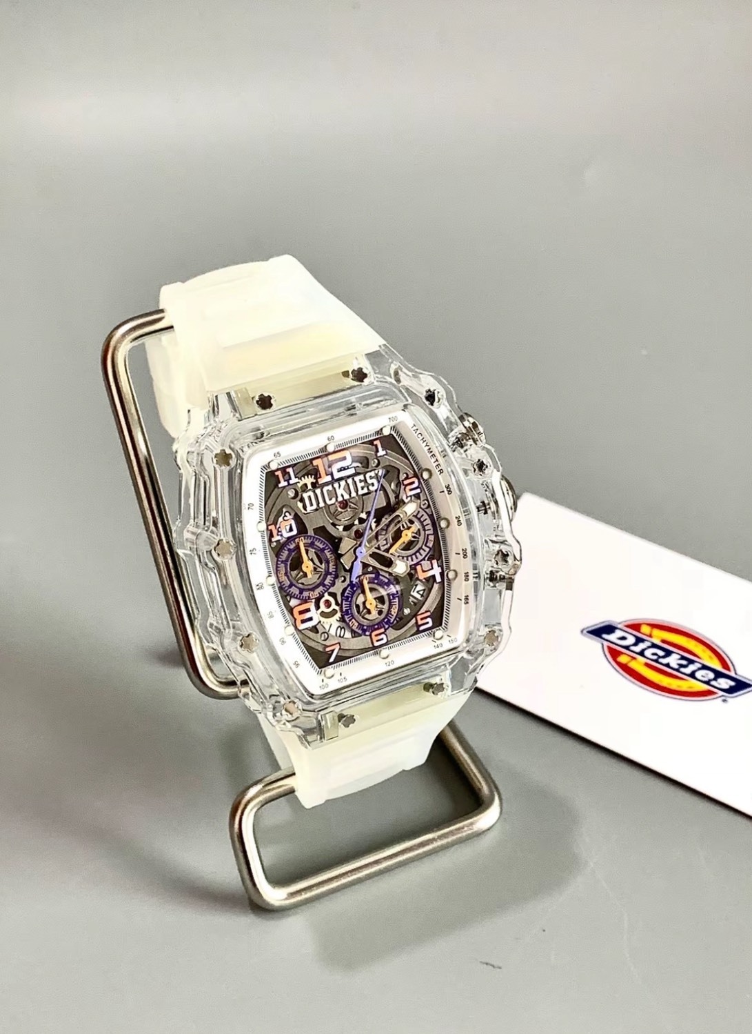 #現貨 DICKIES 石英錶 平替 理查德米勒 透明款 腕錶 白色 限量手錶 銀河系列 手錶
