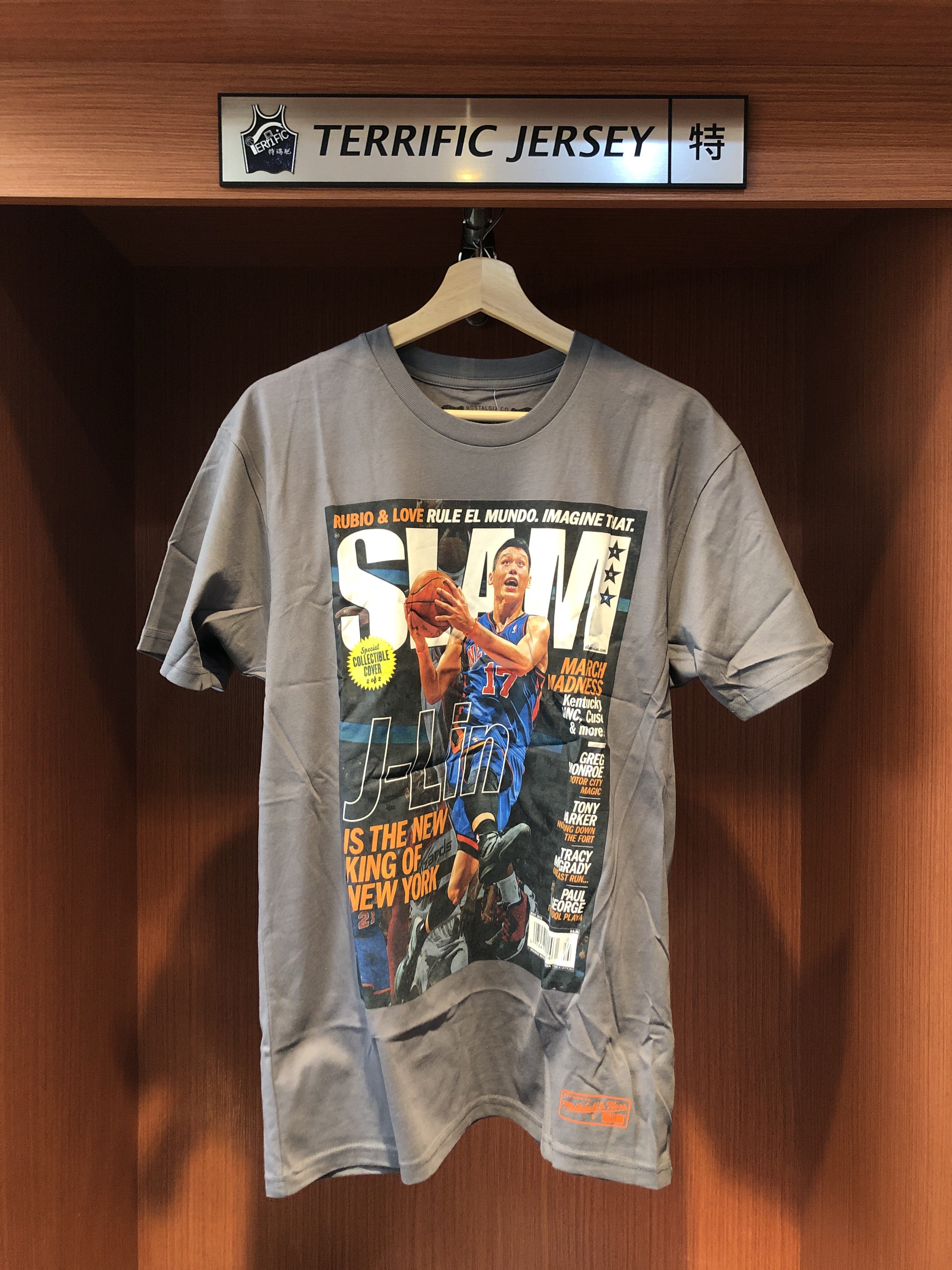 NBA短袖 Jeremy Lin 紐約尼克灰 林書豪 林來瘋 Linsanity M&N Slam Tee 棉質 全新 林書豪