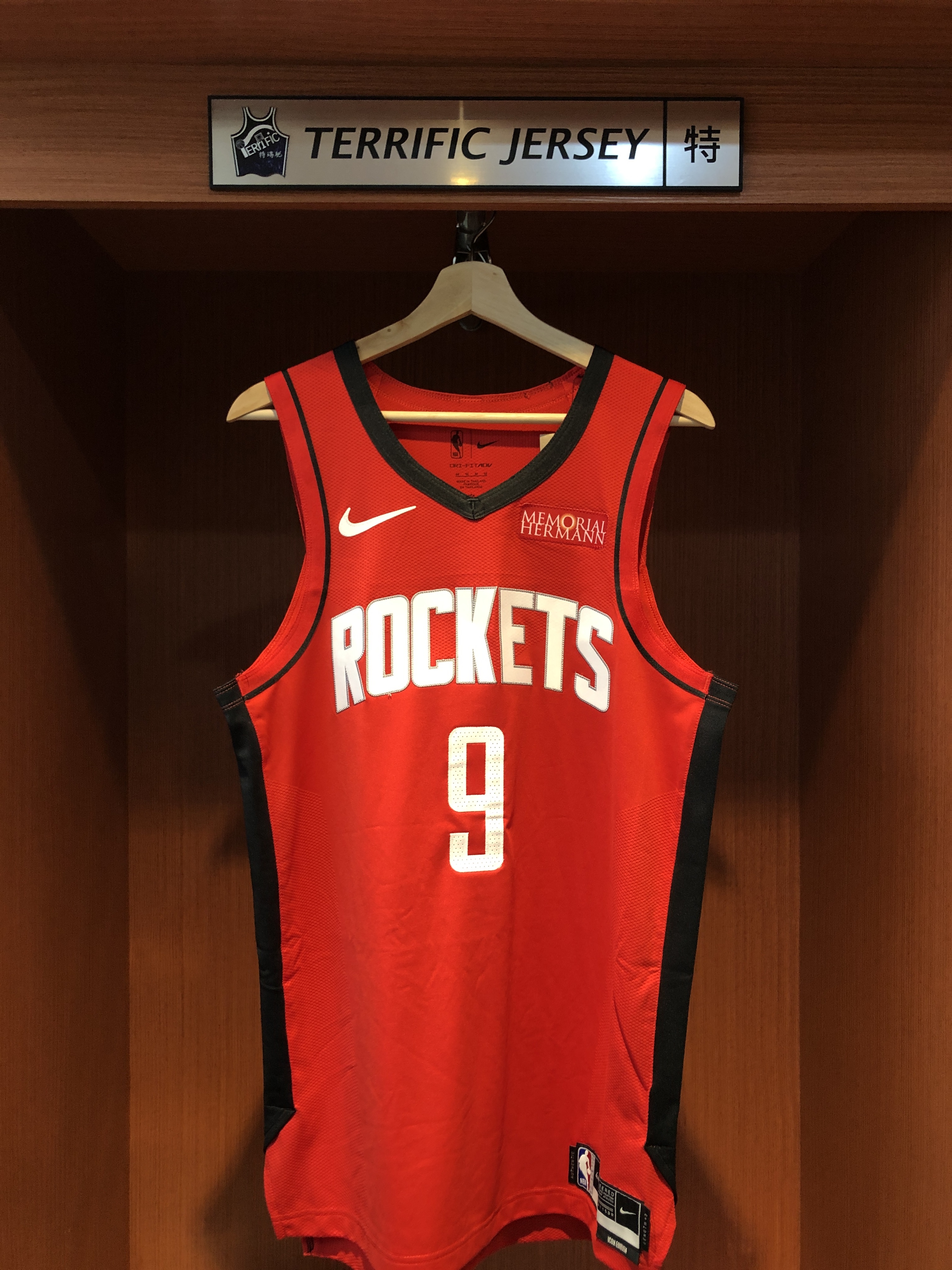 NBA球衣 Dillon Brooks 休士頓火箭紅 Icon Nike Authentic 球員版 電繡 含贊助商標 全新