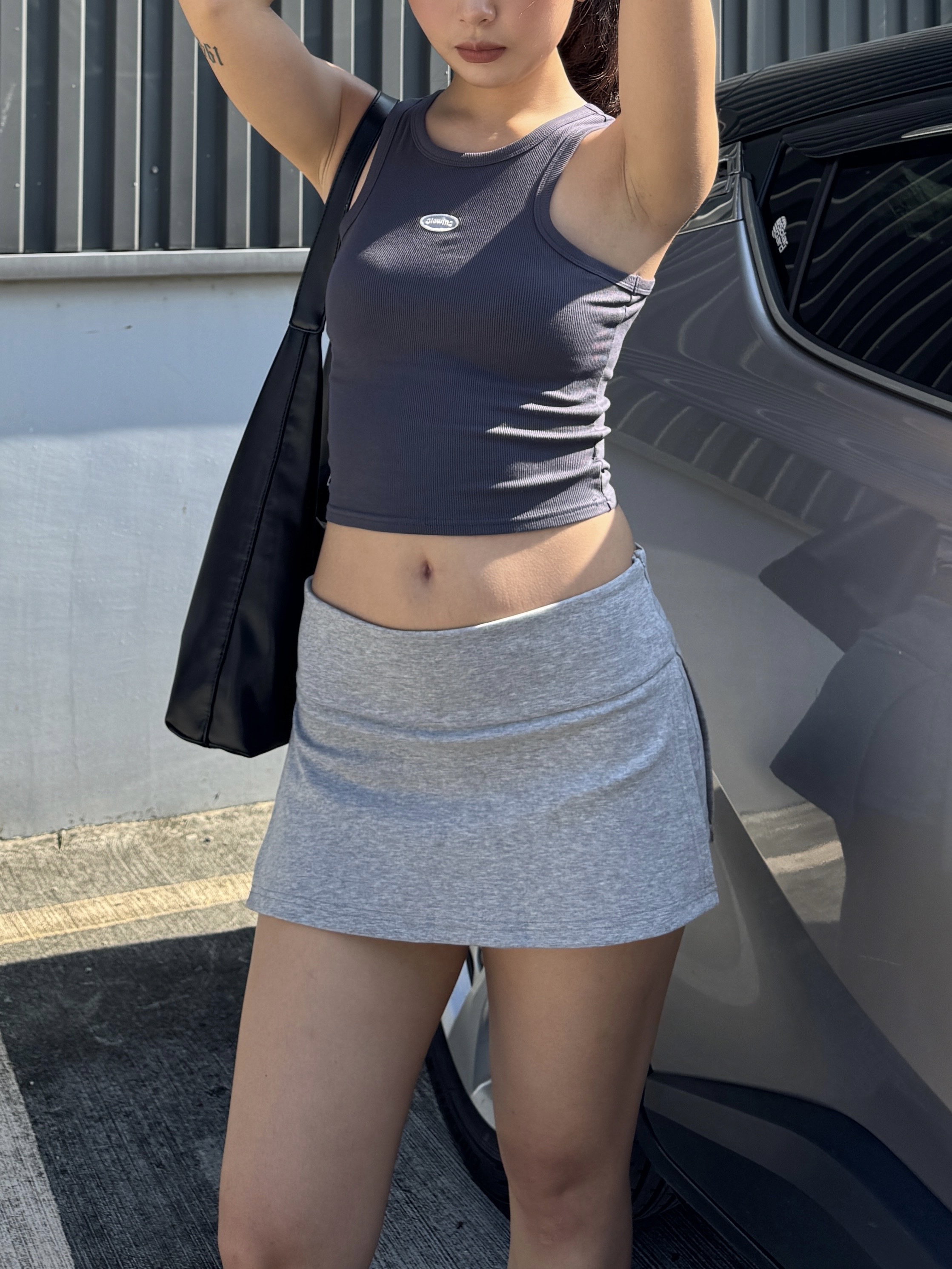 歐美側開衩A字褲裙(2色)