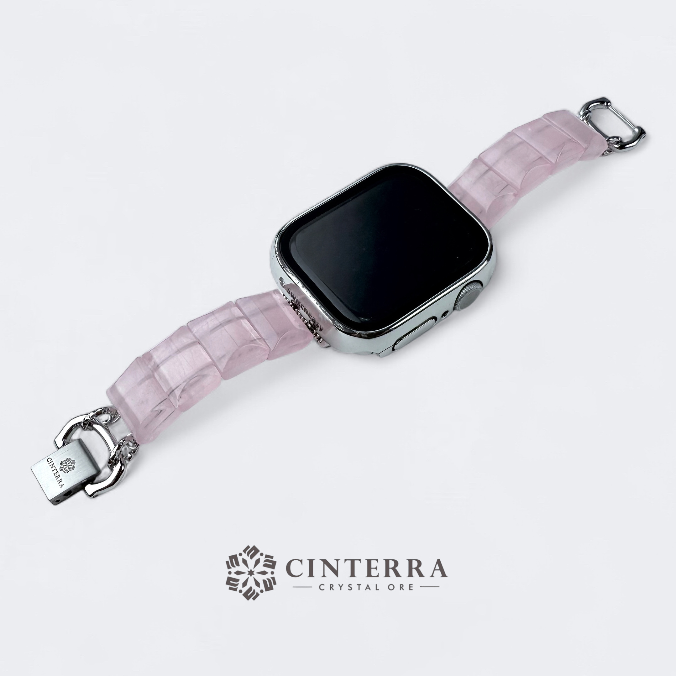 【可調式】馬達加斯加粉晶AppleWatch錶帶｜水晶礦石錶帶｜已鑑定｜粉水晶｜14mm雙排可調尺寸