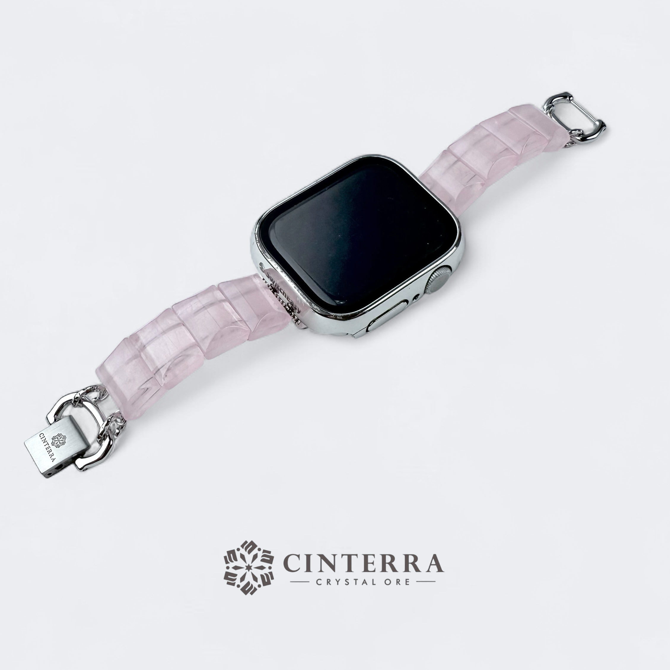 【可調式】馬達加斯加粉晶AppleWatch錶帶｜水晶礦石錶帶｜已鑑定｜粉水晶｜14mm雙排可調尺寸