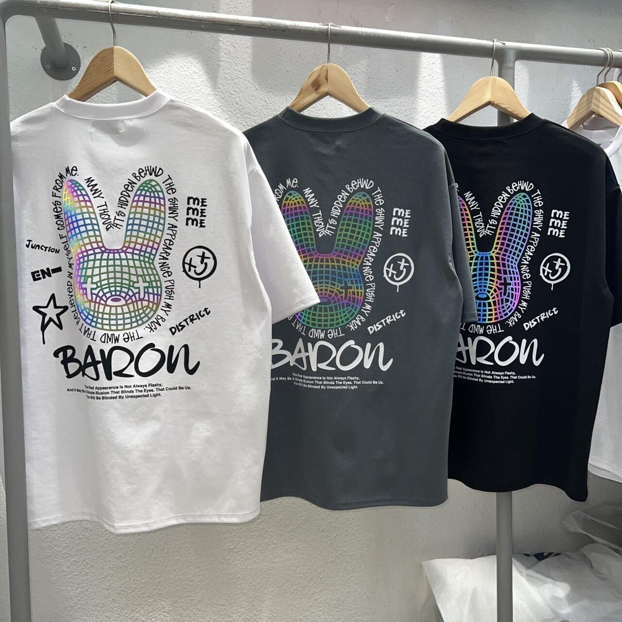 3M兔仔圖案英文字短袖Tee BARON-191T