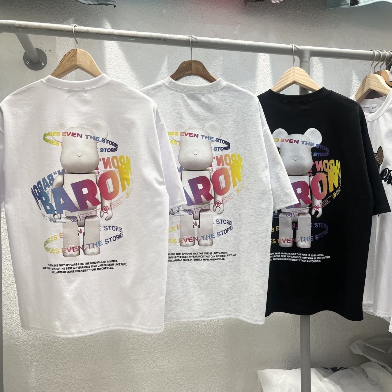 熊仔圖案英文字短袖Tee BARON-192T