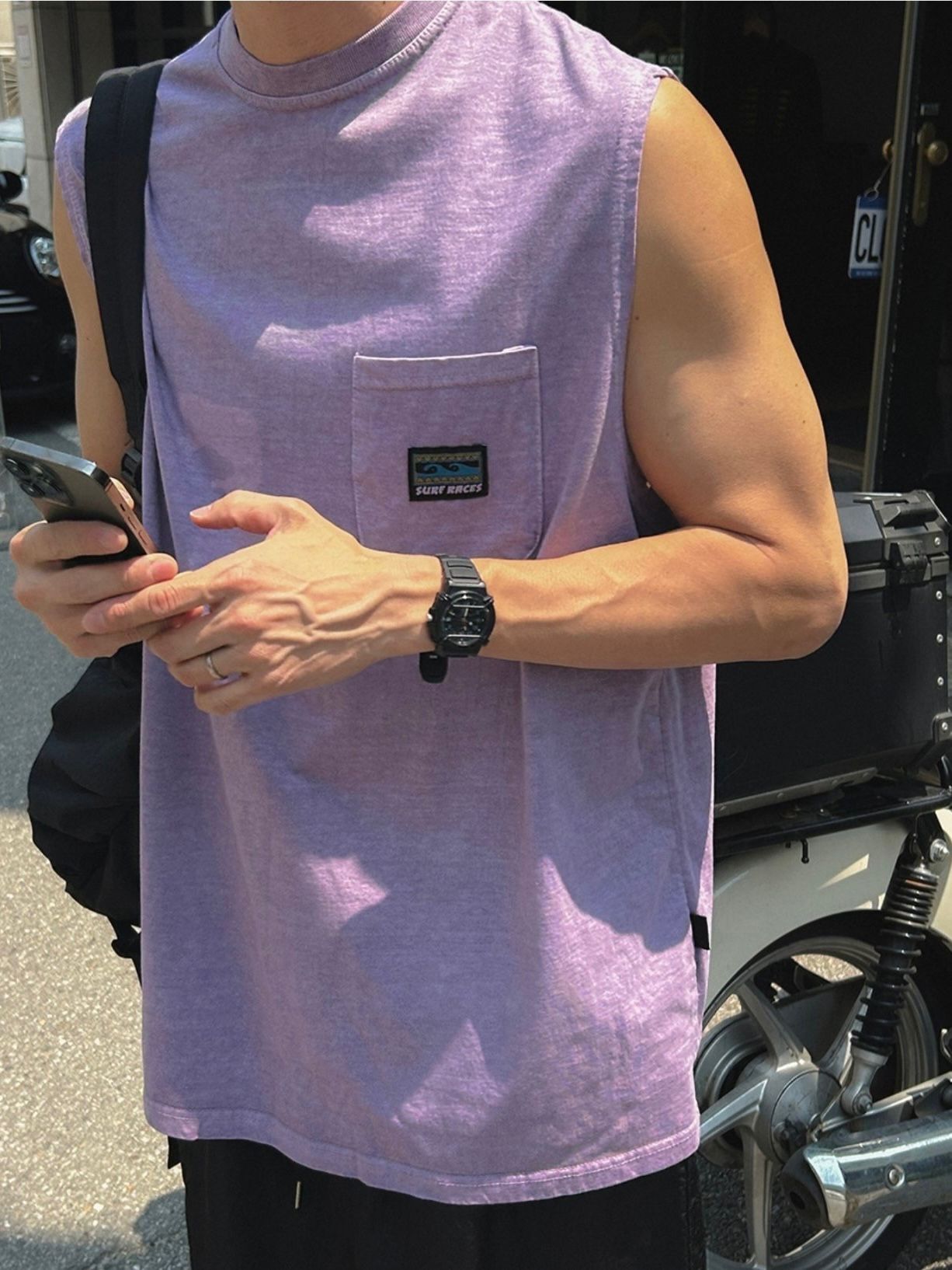 洗水淨色背心 V1150