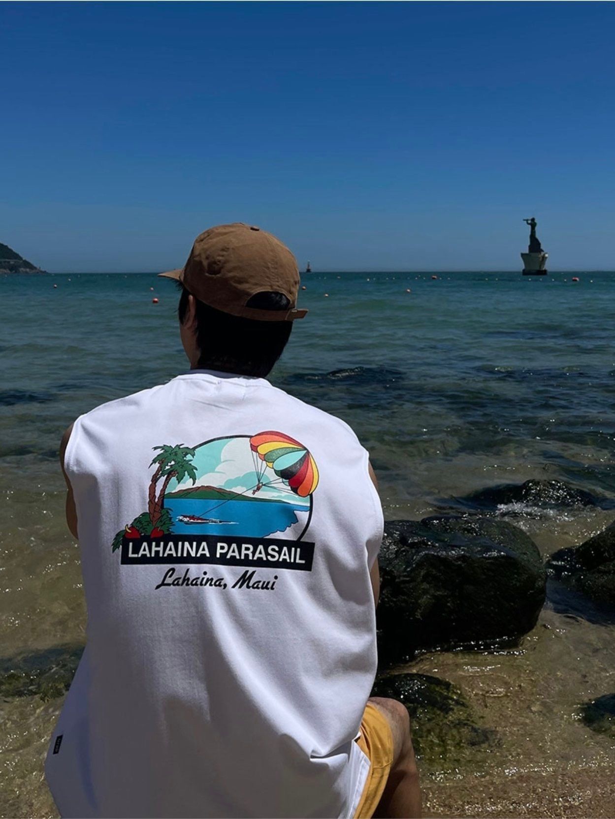 英文字圖案背心 V1151