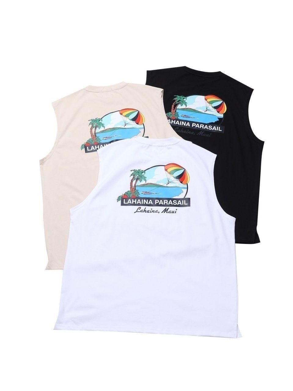 英文字圖案背心 V1151