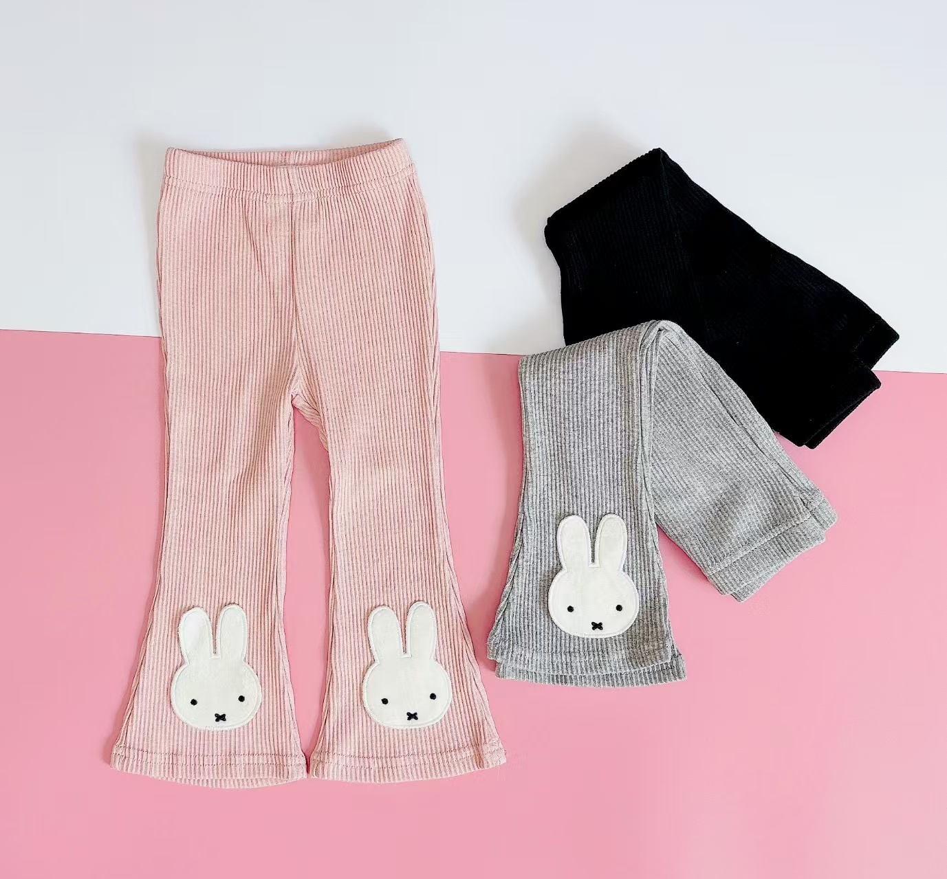 🐰𝐌𝐢𝐟𝐟𝐲 彈力螺紋喇叭褲