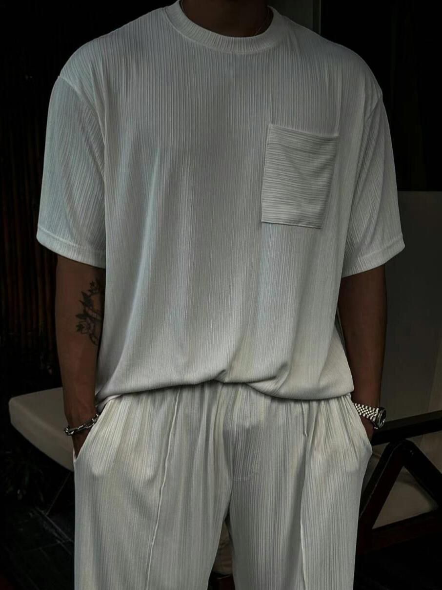 淨色暗紋短袖Tee T5756