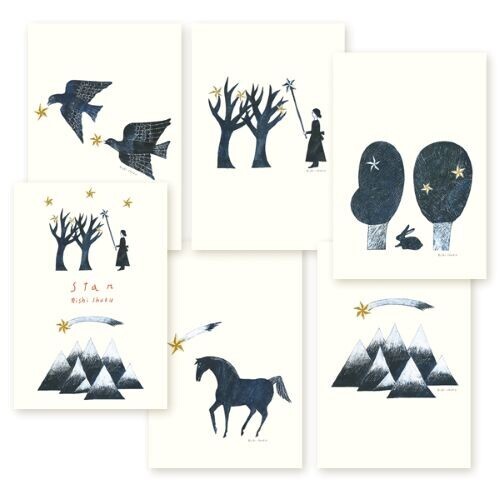 日本cozyca products表現社 x 浅野みどり明信片便條紙本 Star/Dear Plants