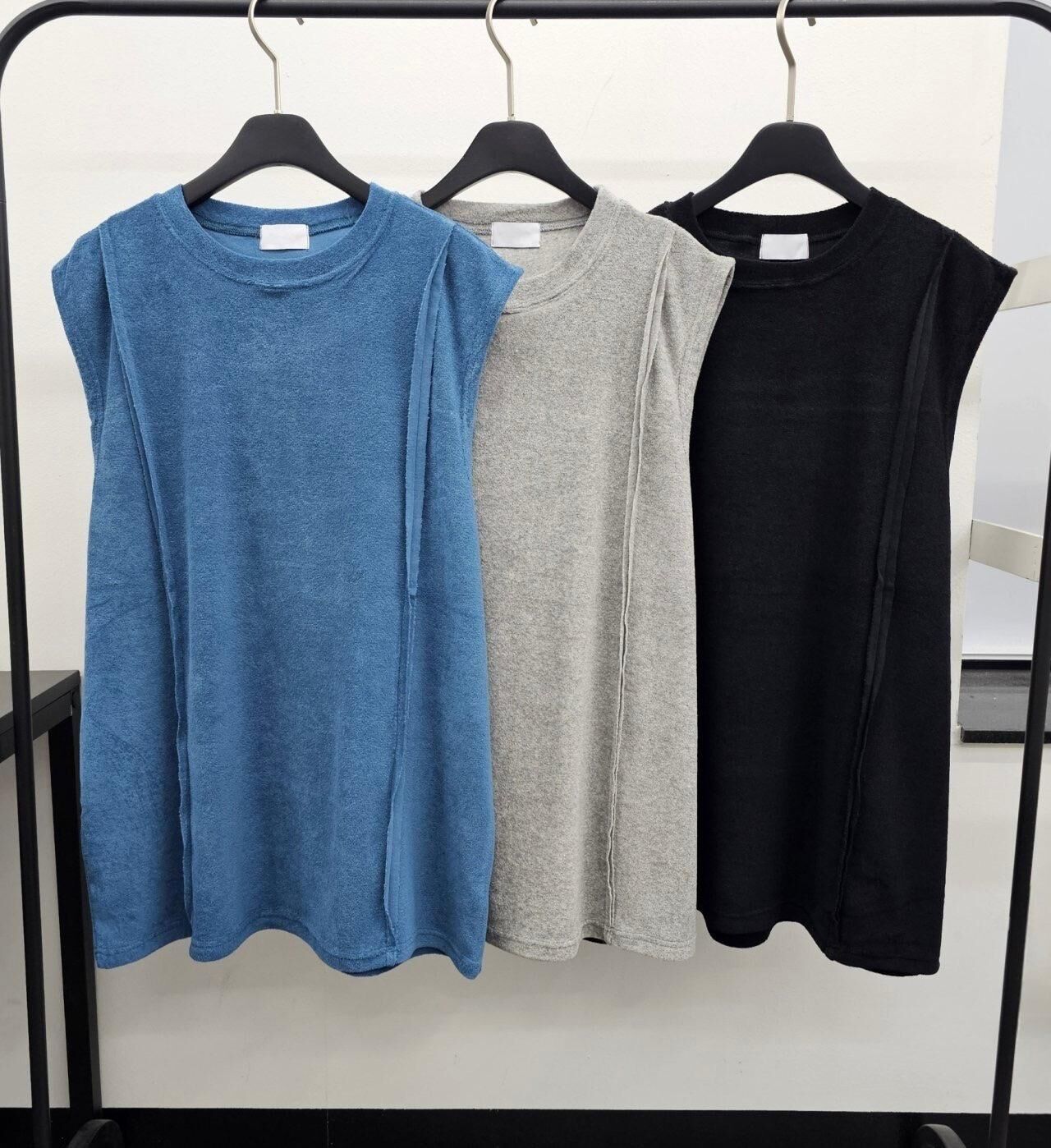 淨色毛巾質地背心 V1160