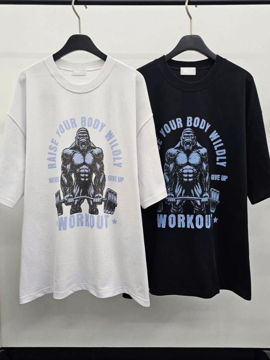 OverSize猩猩圖案英文字短袖Tee T5762