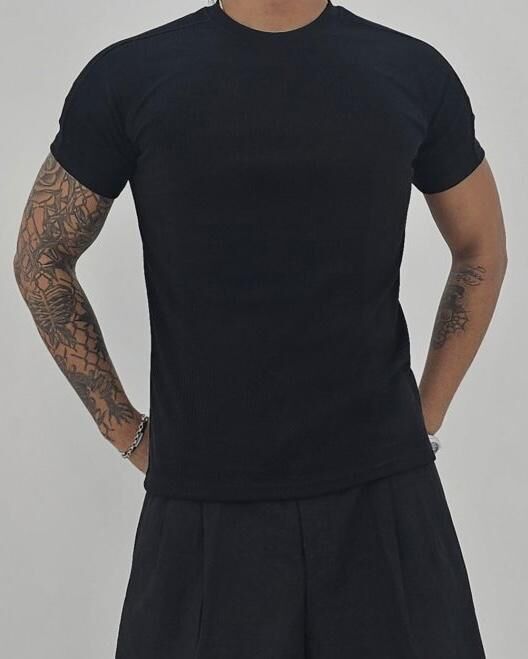 淨色暗直紋短袖Tee T5770