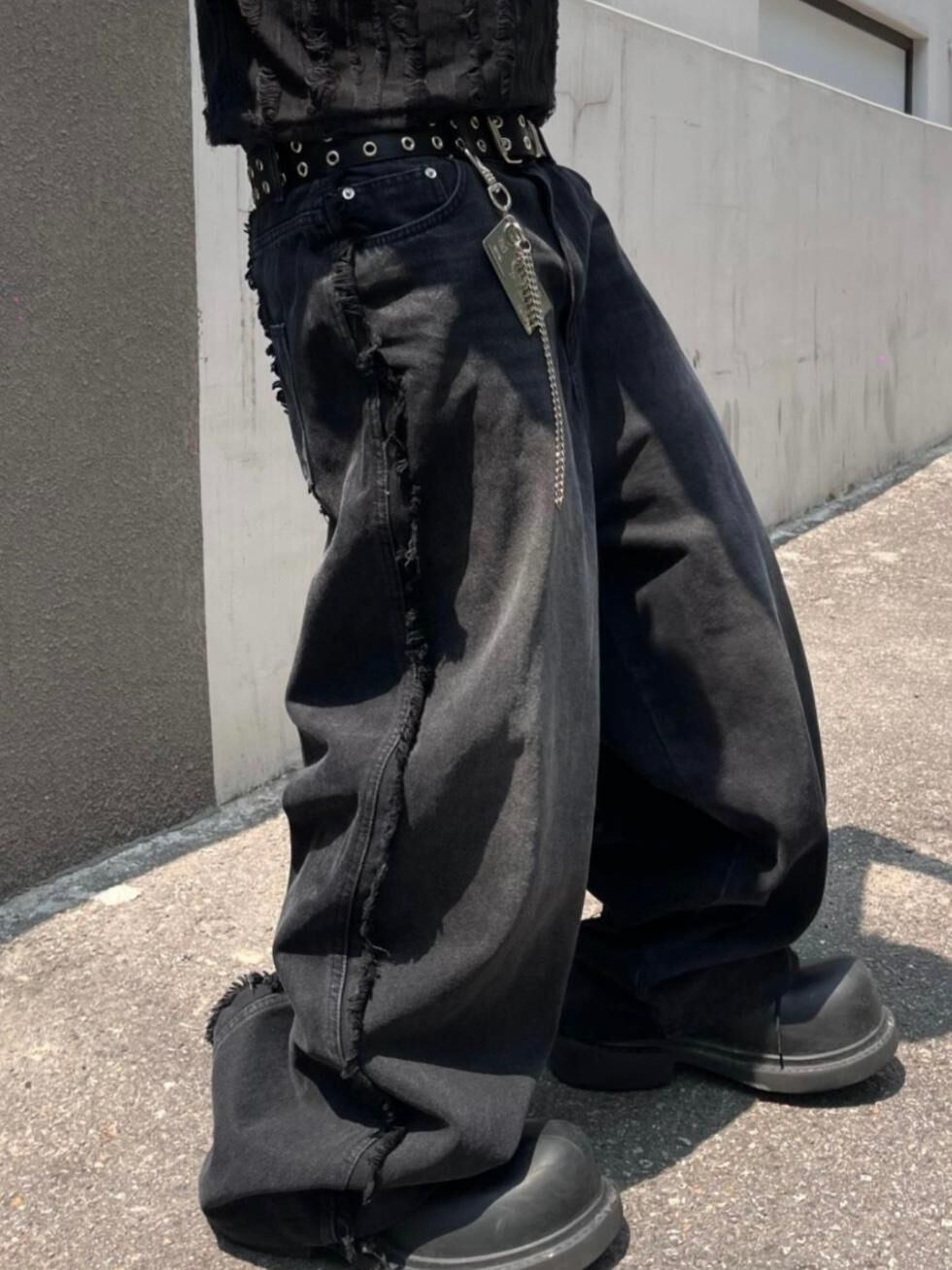 洗水流蘇鬆身牛仔褲 P3161