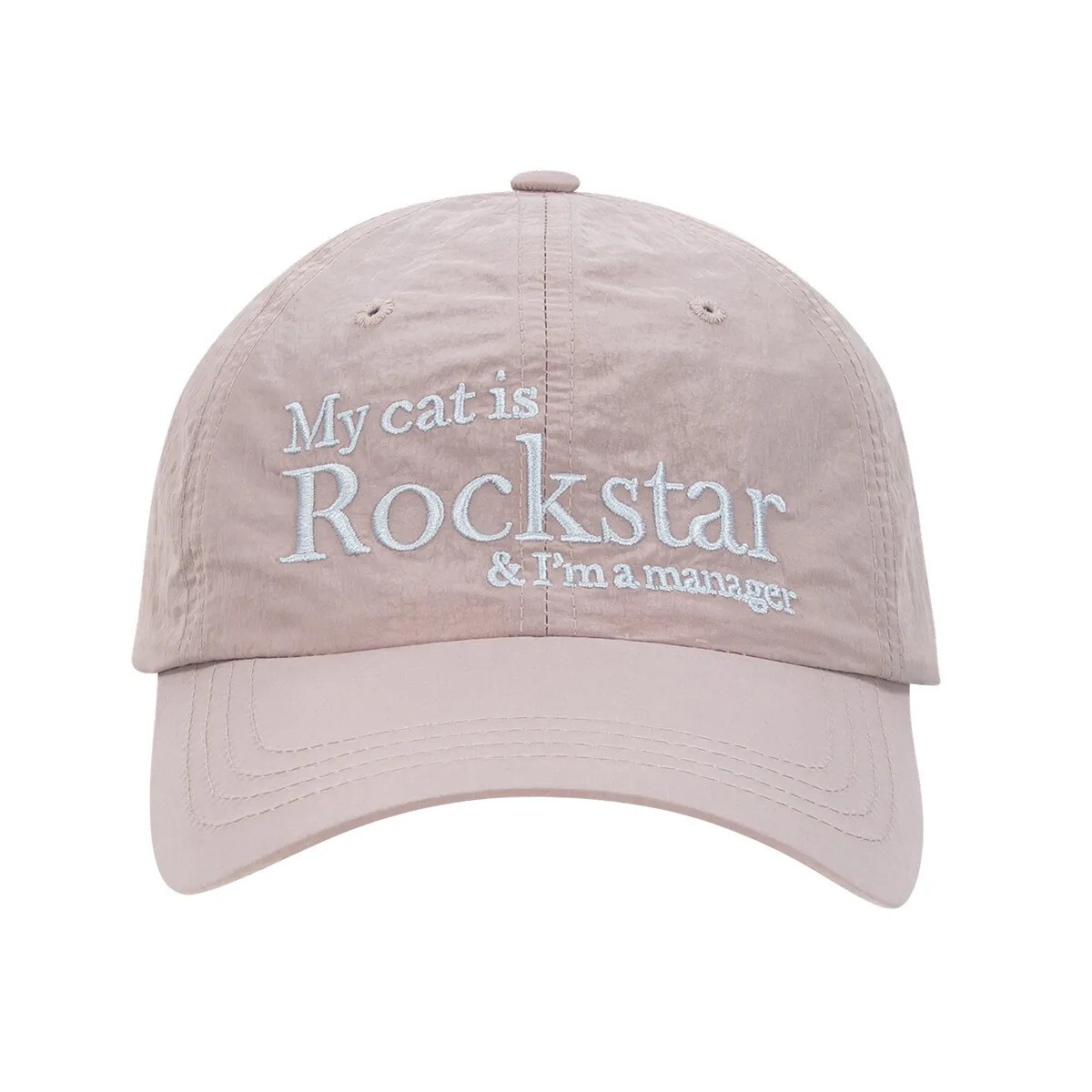 JOEGUSH - Rockstar cat Nylon cap (Baby Pink)