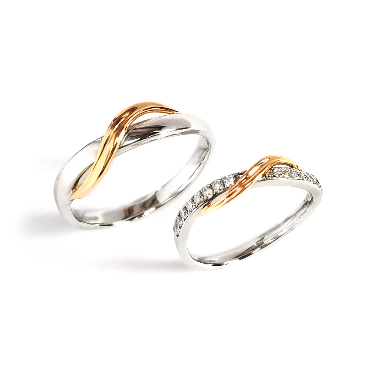 18K白金天然鑽石結婚戒指